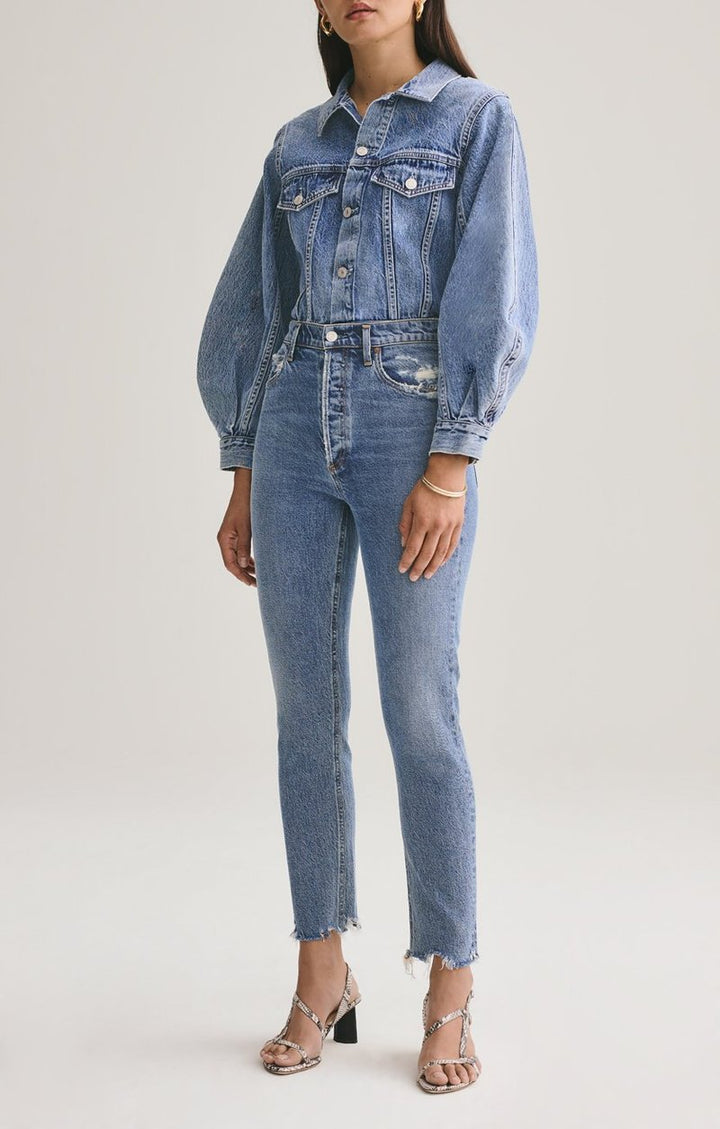 AGOLDE - Nico High Rise Slim Fit Jeans in Rooted