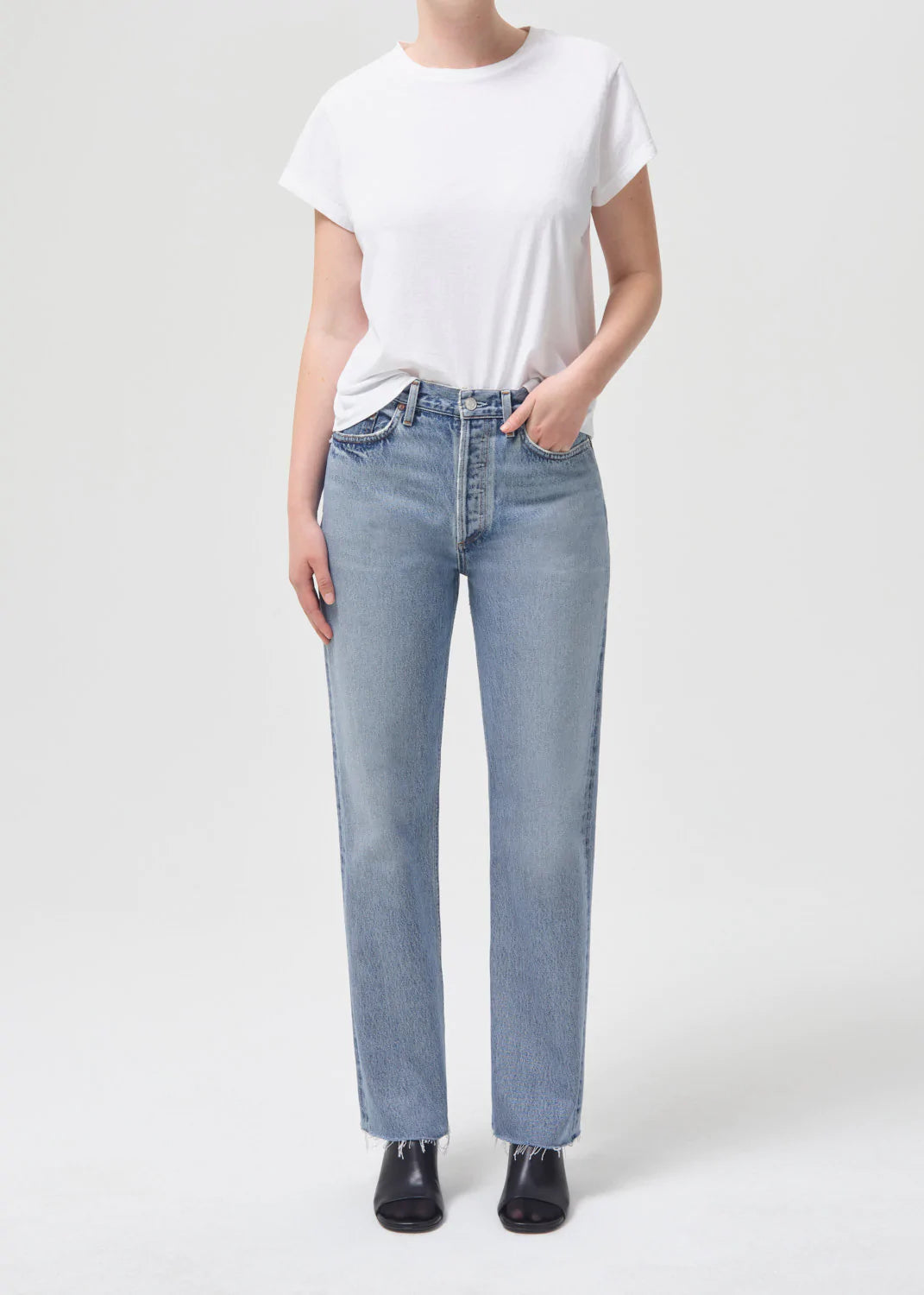 AGoldE - Lana Mid Rise Vintage Straight in Sway