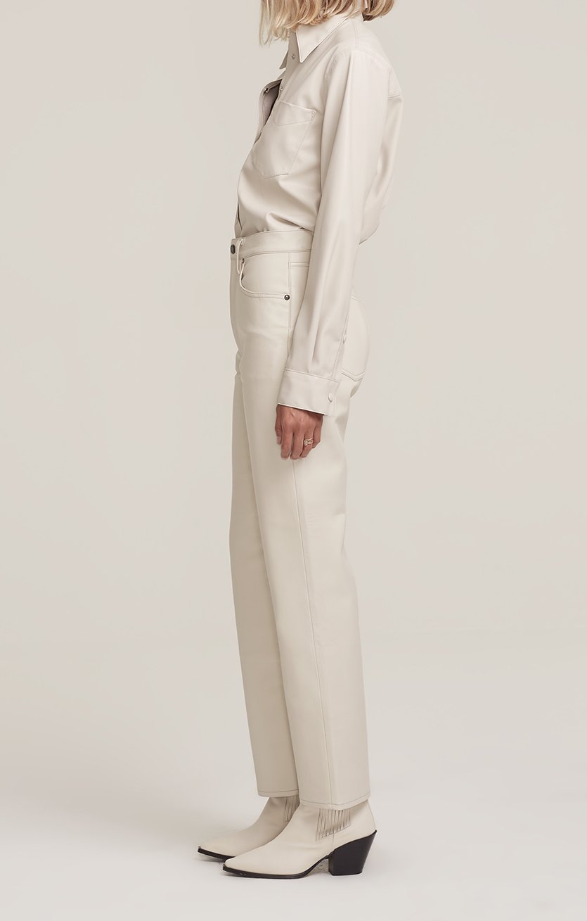 AGOLDE - Recycled Leather 90's Pinch Waist Pants in Powder