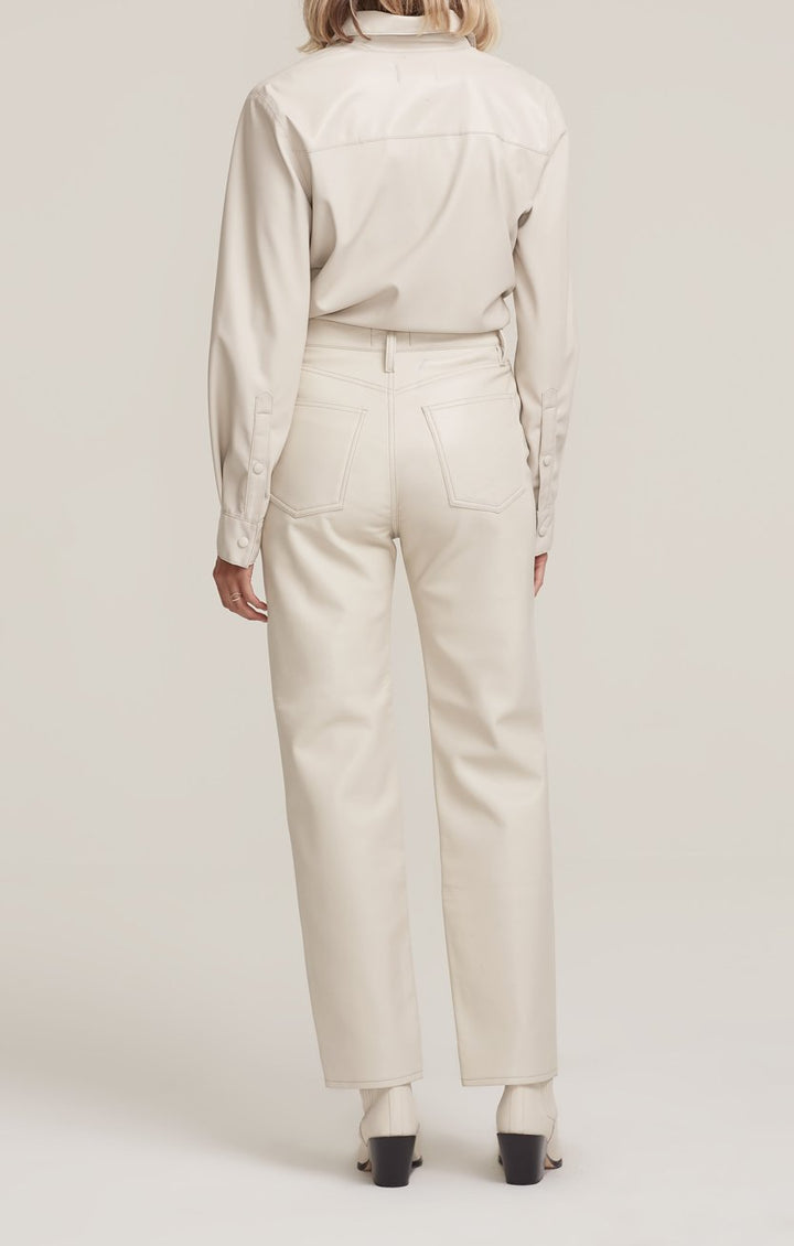 AGOLDE - Recycled Leather 90's Pinch Waist Pants in Powder