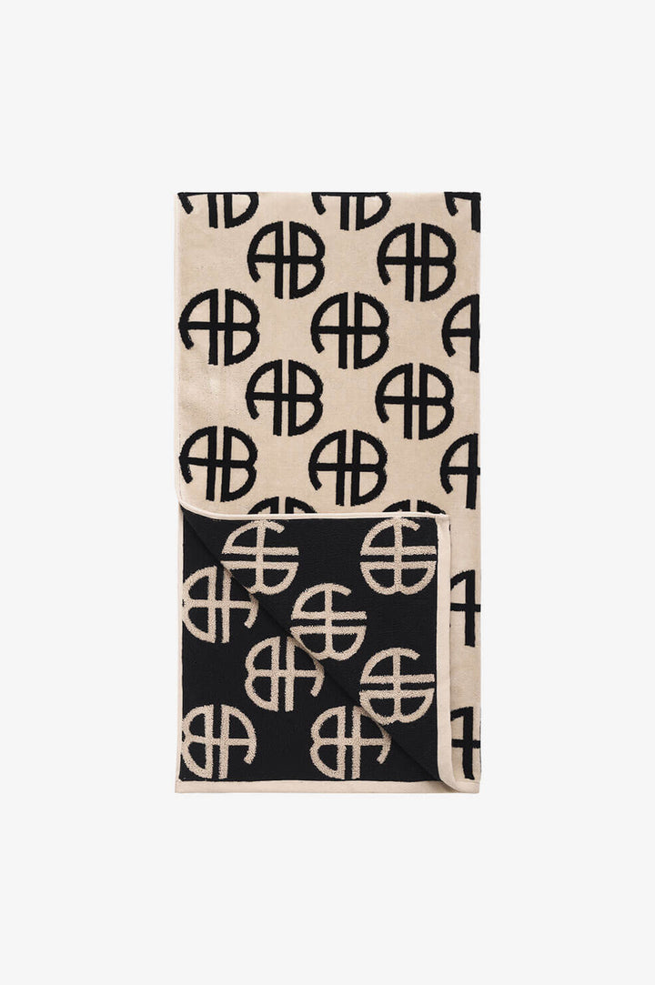 Anine Bing - Bahia Towel in Beige Monogram Print