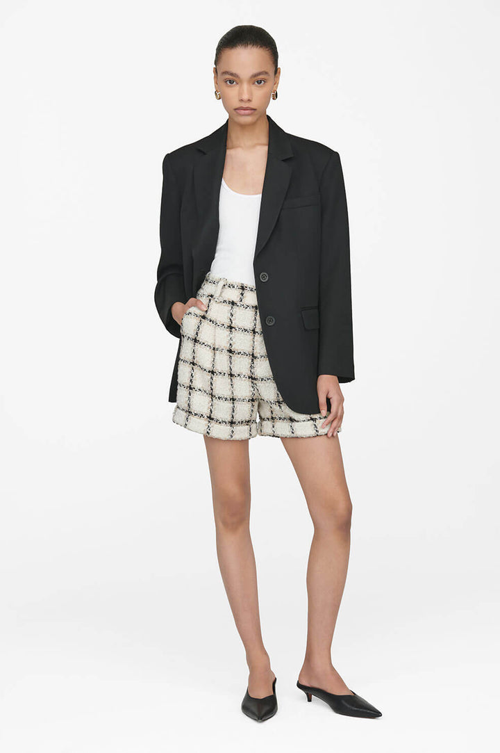 Anine Bing - Becky Short in Beige Plaid