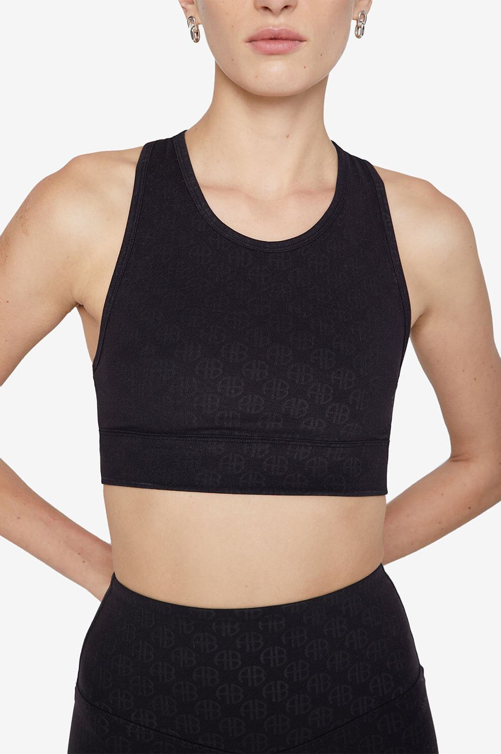 Anine Bing - Blair Bra in Black Monogram Print