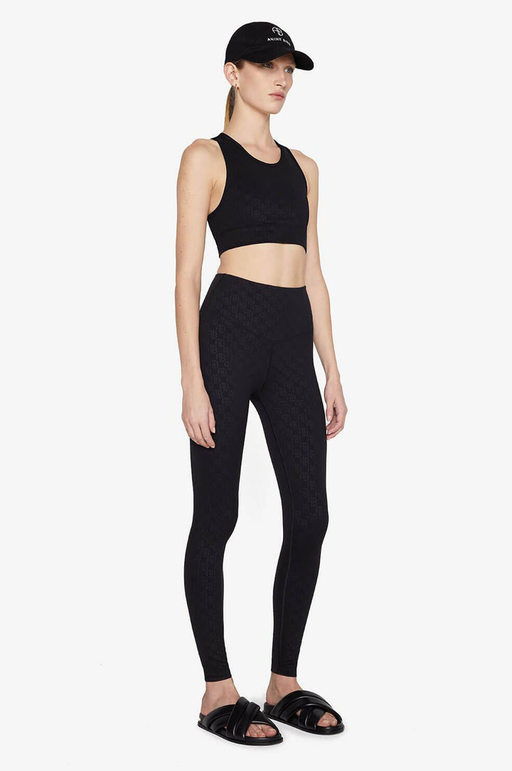 Anine Bing - Blake Legging in Black Monogram Print