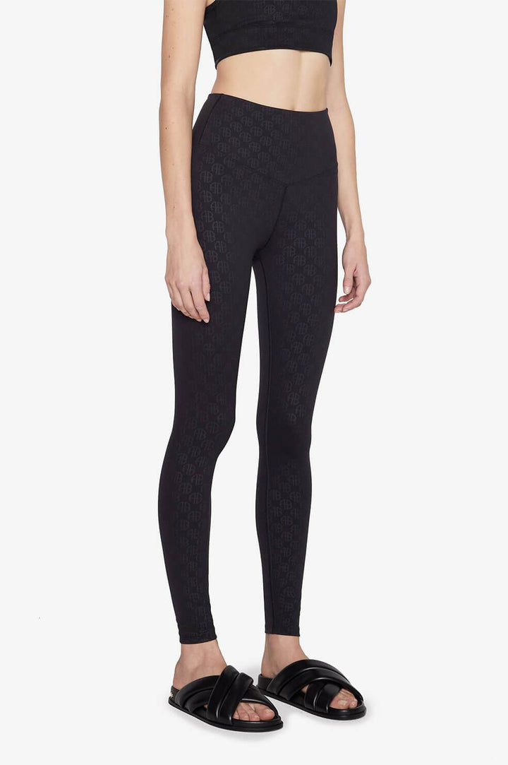 Anine Bing - Blake Legging in Black Monogram Print