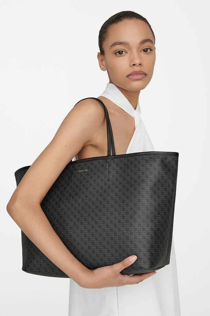 Anine Bing - Emma Tote in Black Monogram Print