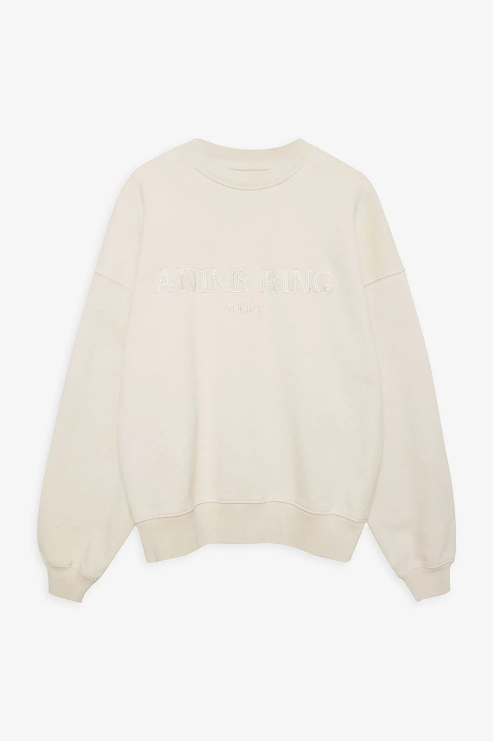 Anine Bing - Evan Sweatshirt in Cream – Blond Genius Anine Bing - Evan Sweatshirt in Cream – Blond Genius