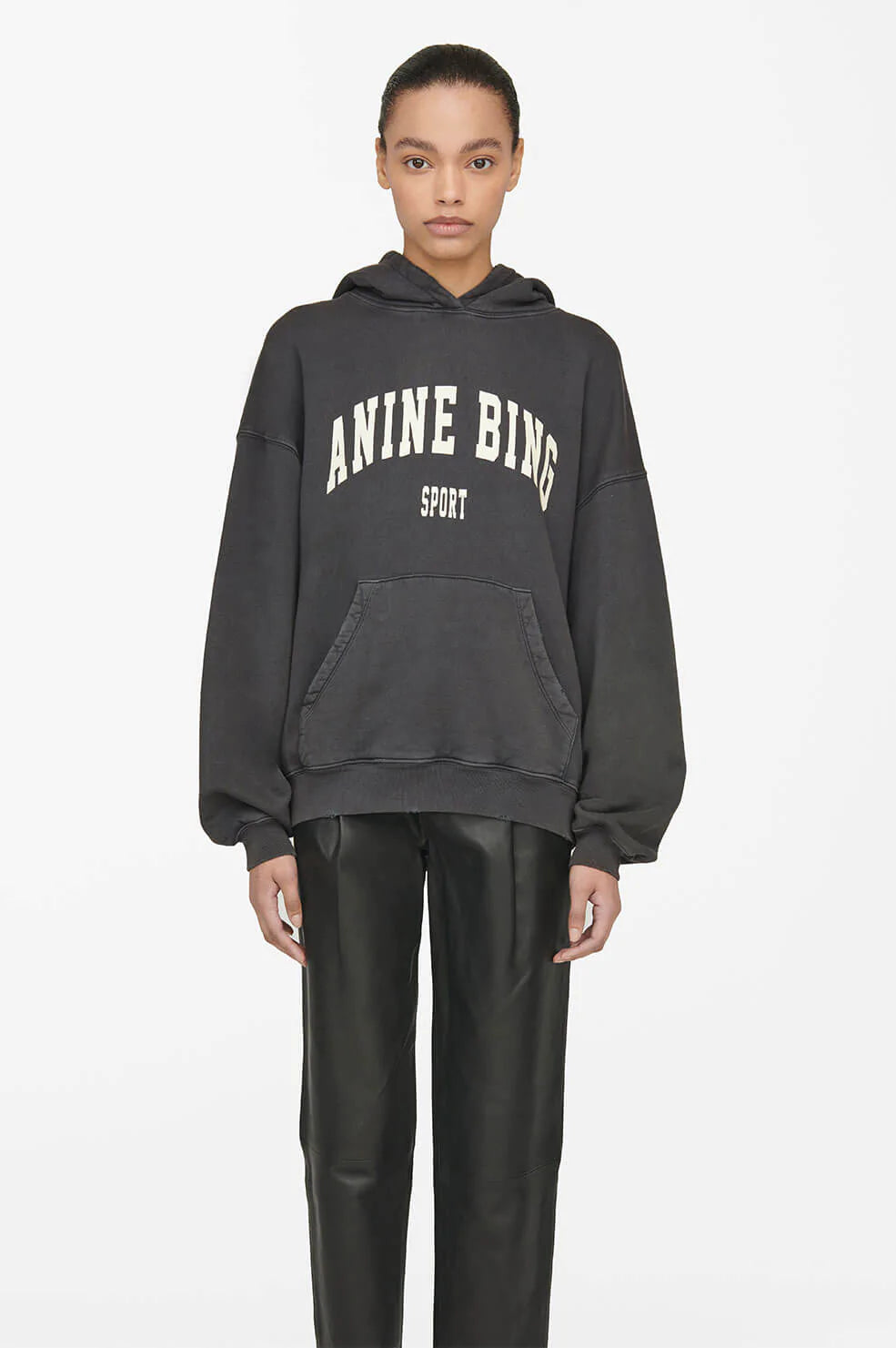 Anine Bing - Harvey Sweatshirt in Washed Black