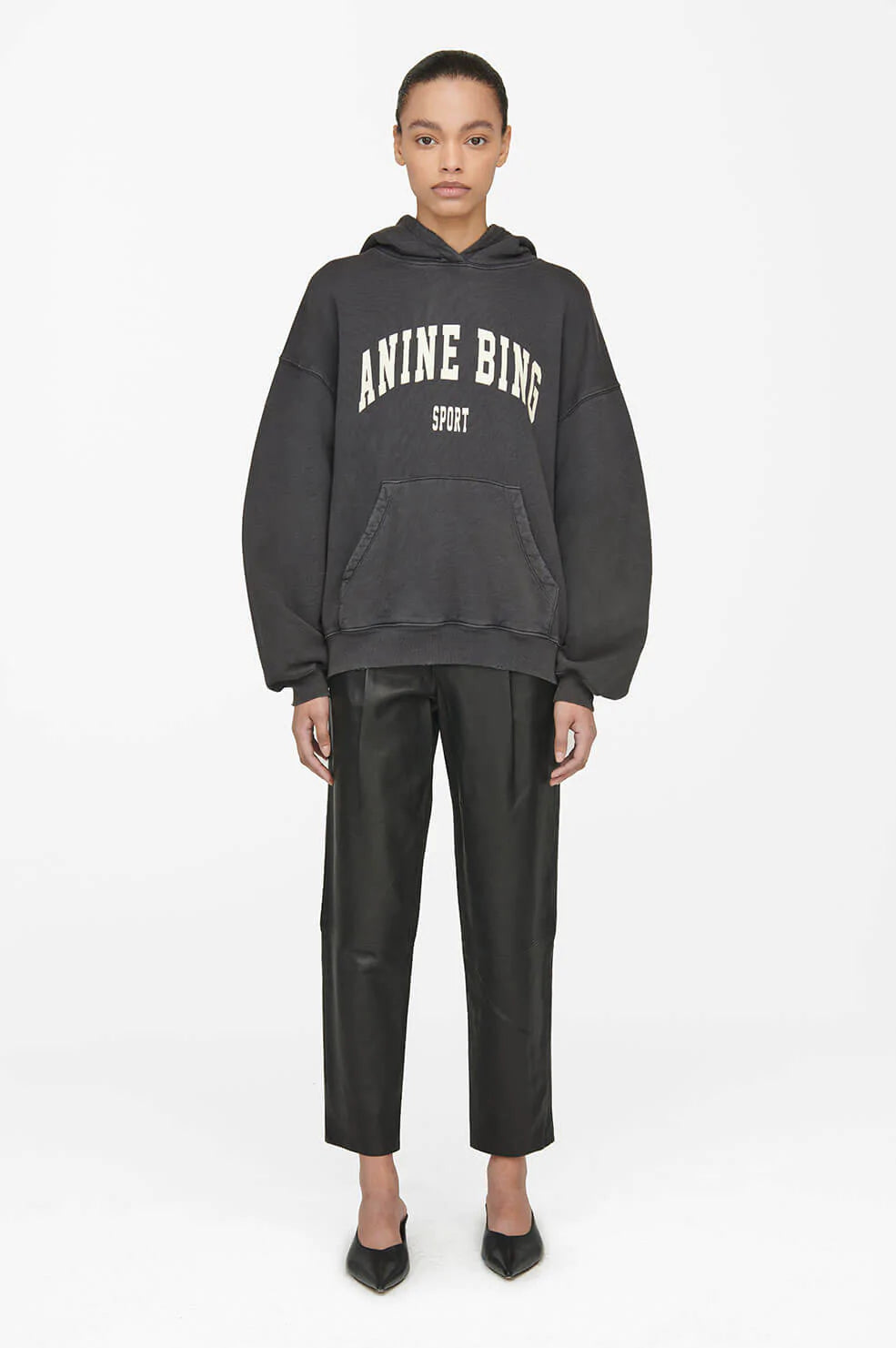 Anine Bing - Harvey Sweatshirt in Washed Black