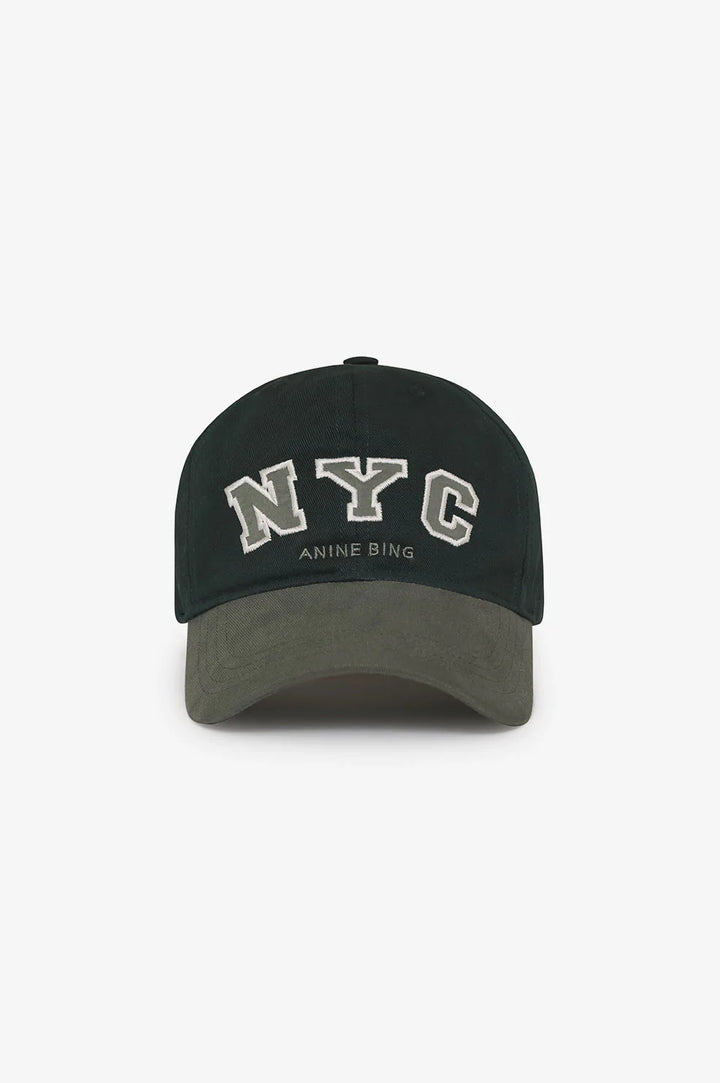 Anine Bing - Jeremy Baseball Cap NYC in Charcoal Green