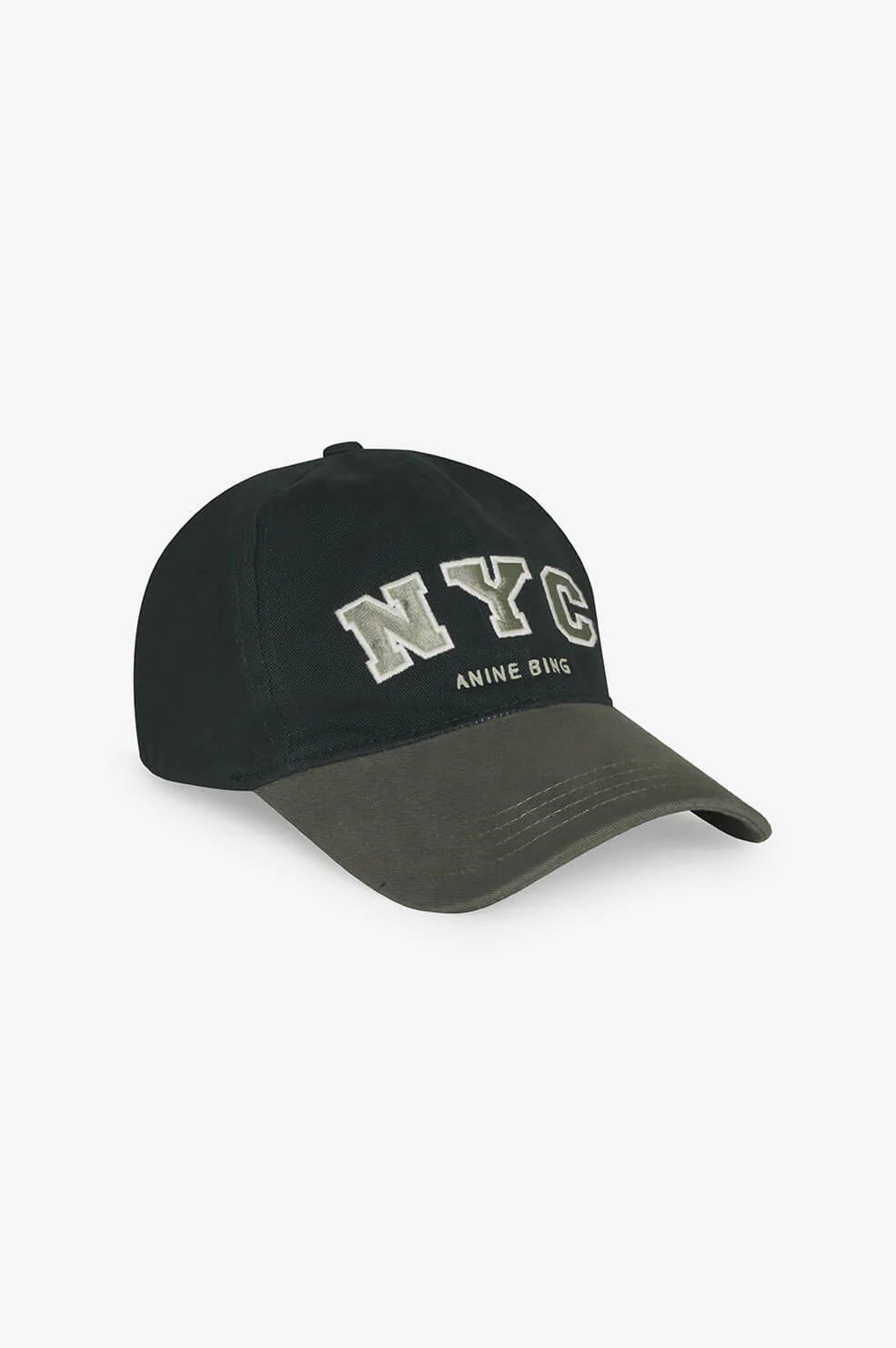 Anine Bing - Jeremy Baseball Cap NYC in Charcoal Green