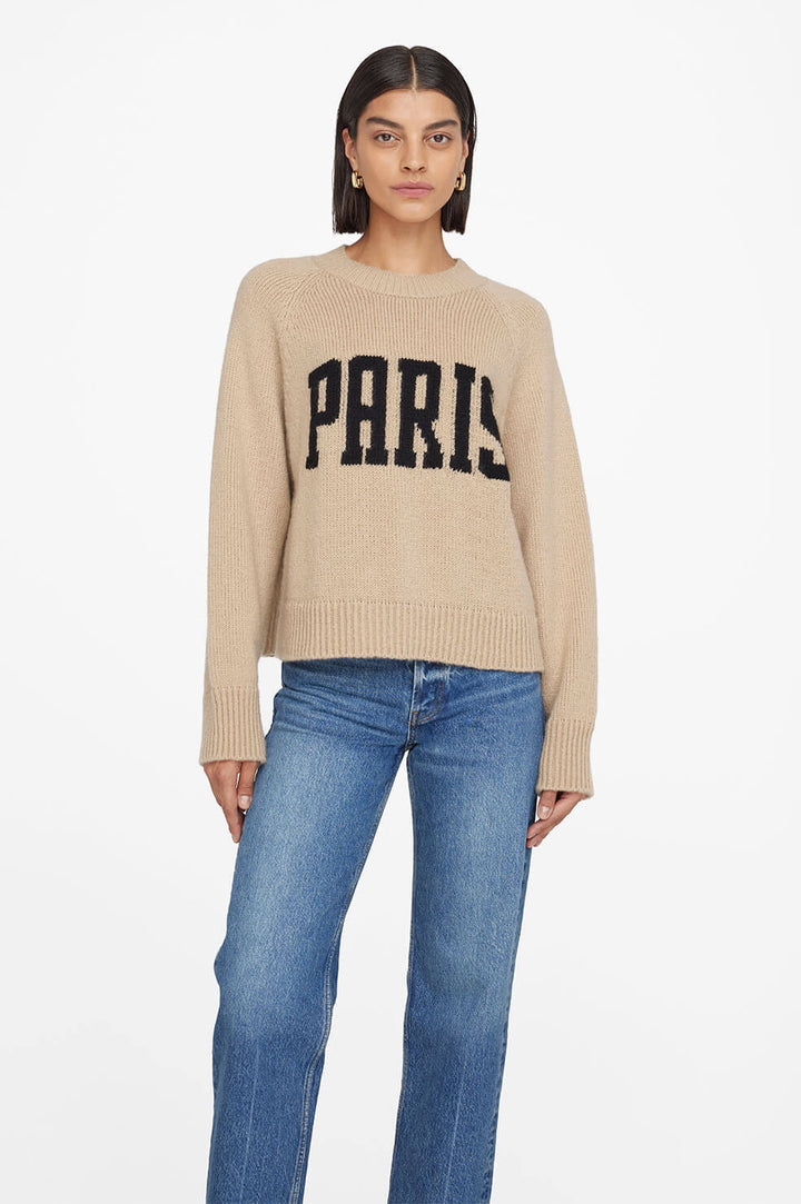 Anine Bing - Kendrick Sweater University of Paris in Light Camel