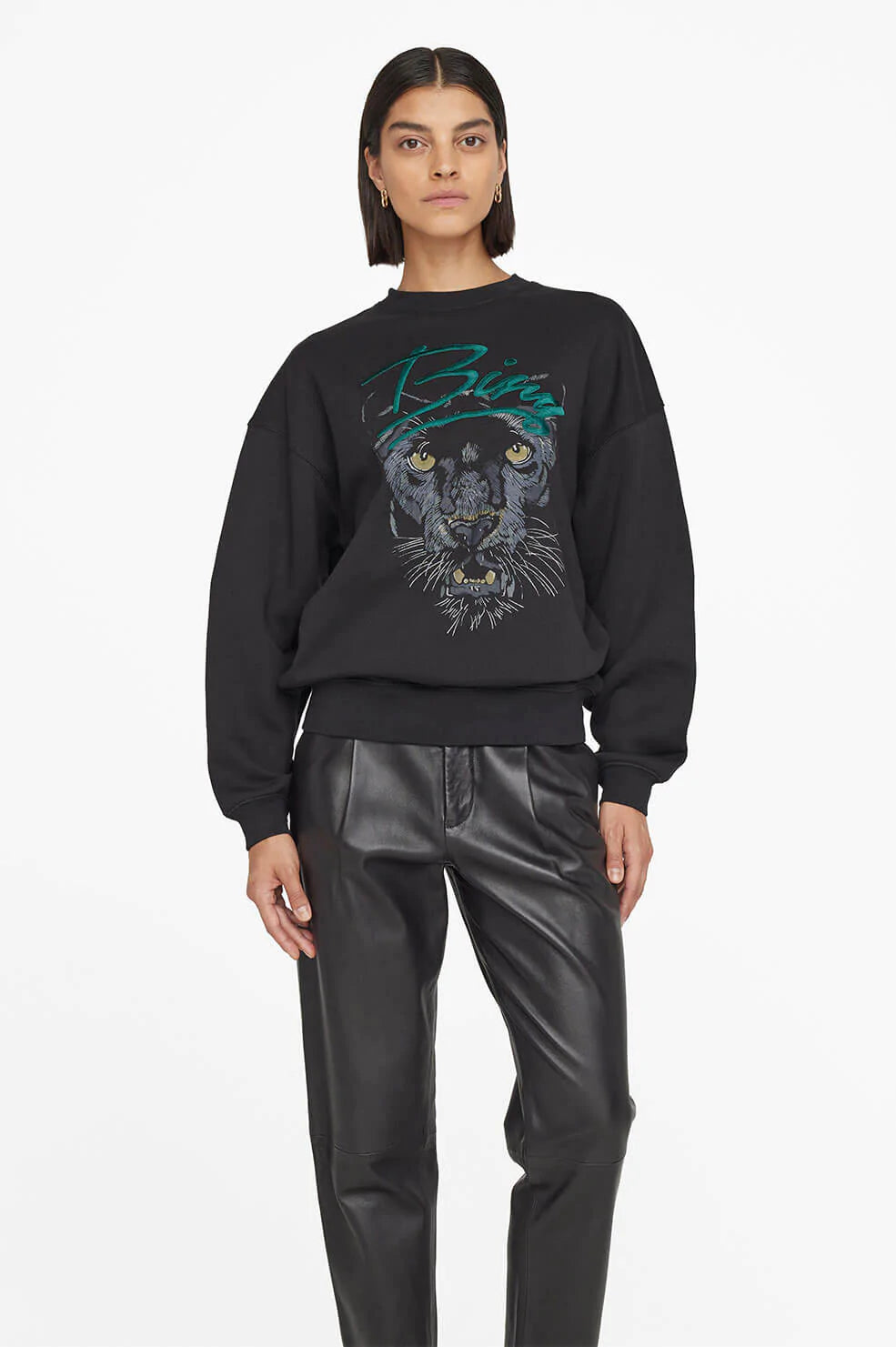 Anine Bing - Kenny Sweatshirt Panther in Vintage Black | Blond Genius