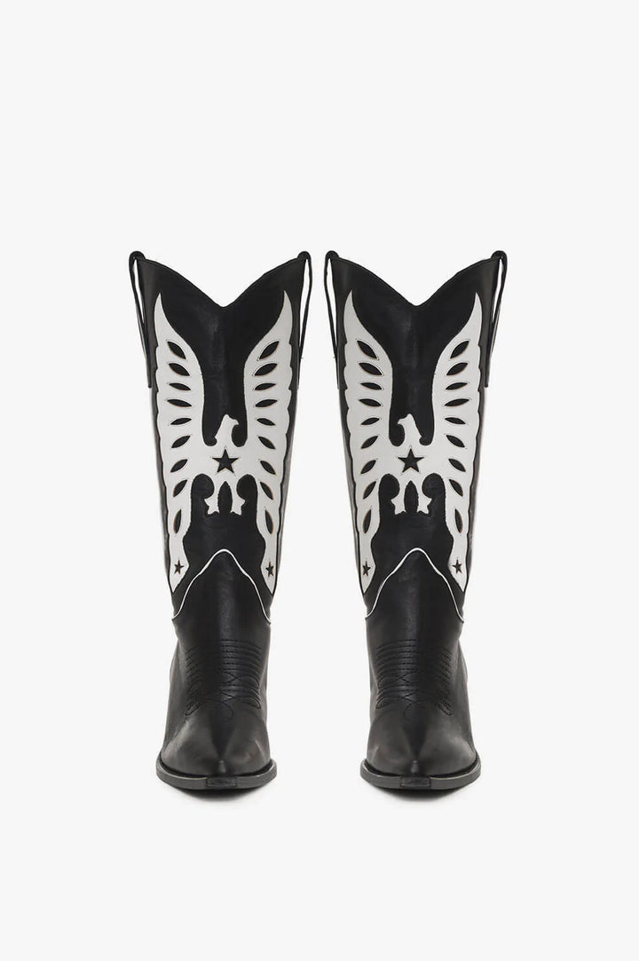 Anine Bing - Mid Calf Tania Boots in Black and White