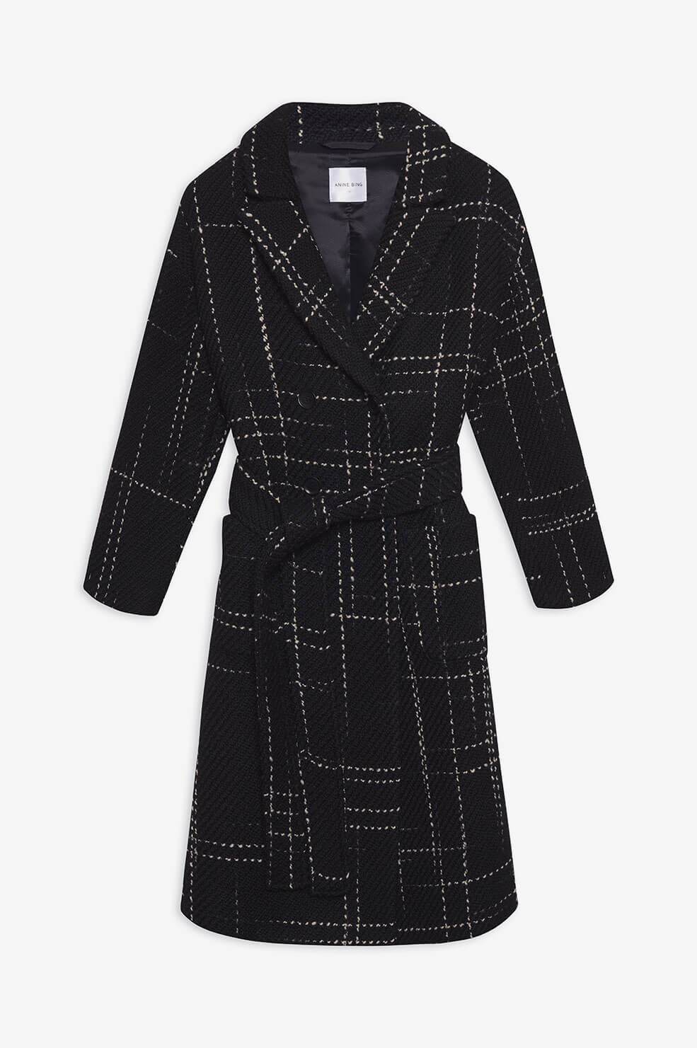Anine Bing - Norma Coat in Black Plaid