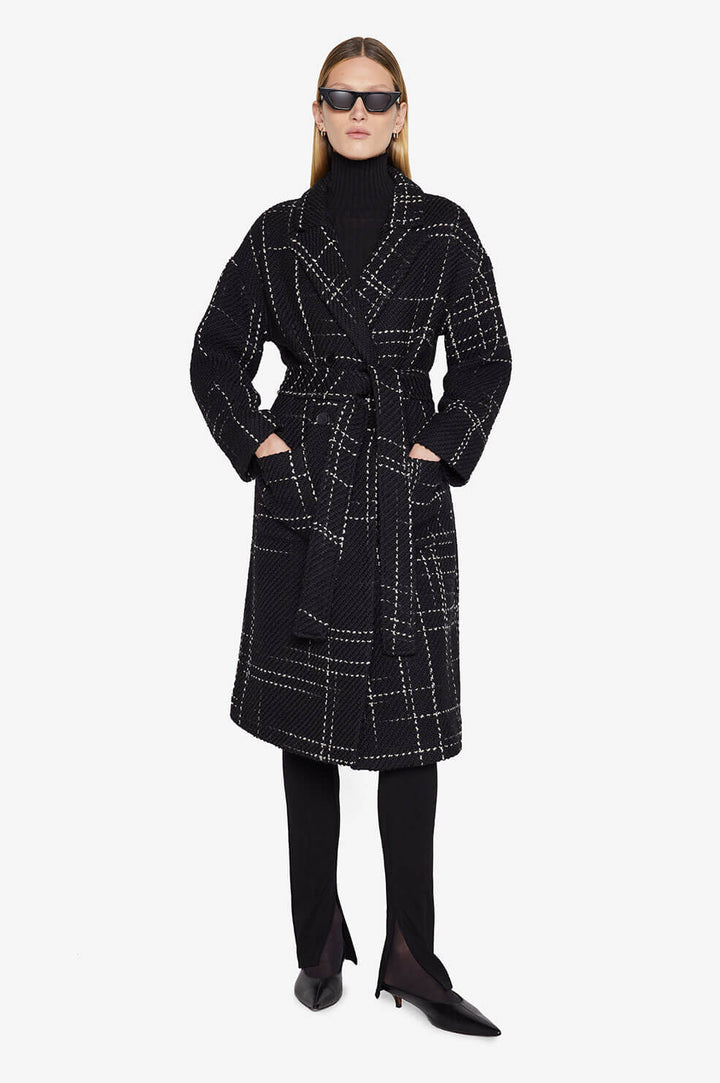 Anine Bing - Norma Coat in Black Plaid