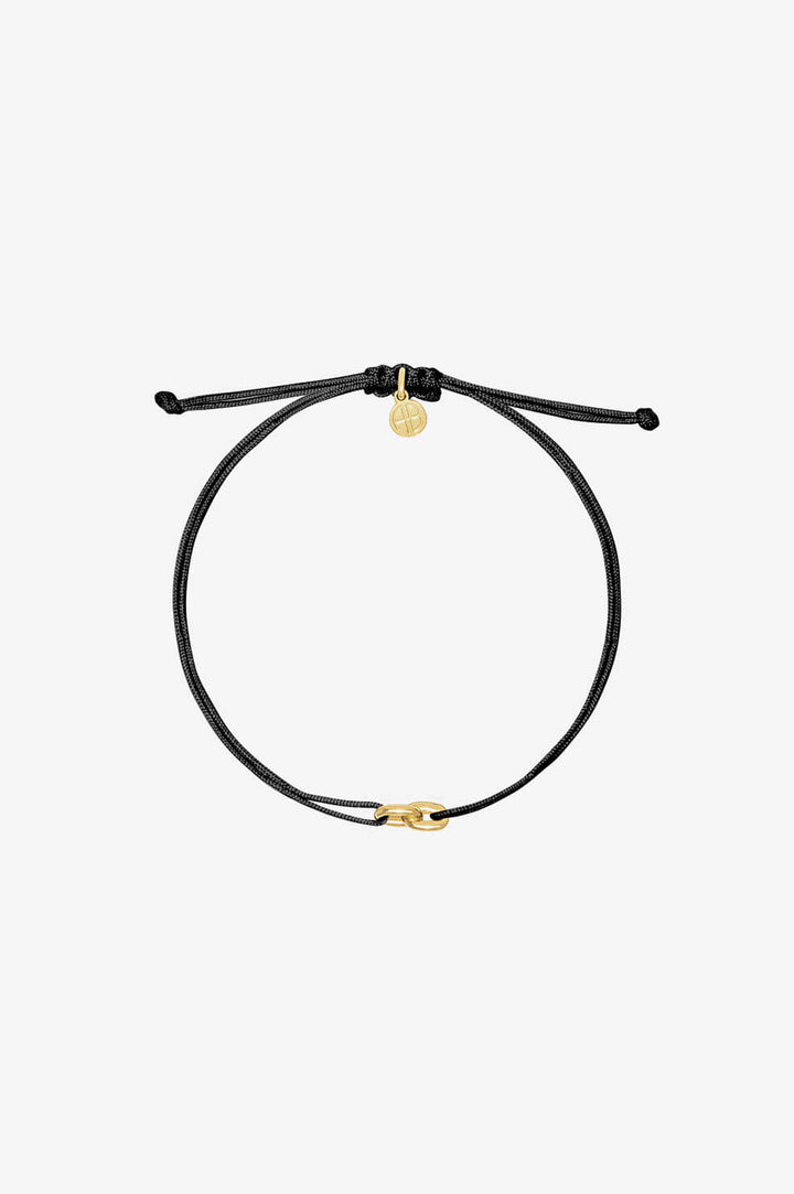 Anine Bing - One String Link Bracelet in Gold and Black
