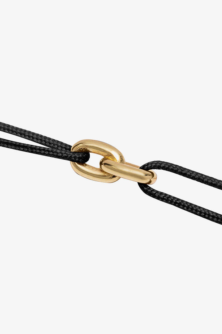 Anine Bing - One String Link Bracelet in Gold and Black