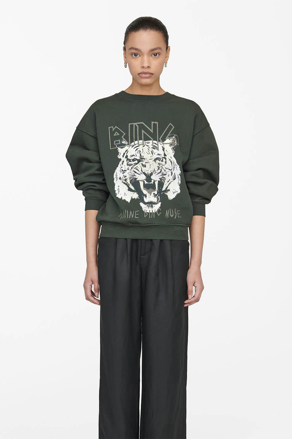 Anine Bing - Tiger Sweatshirt in Forest Green