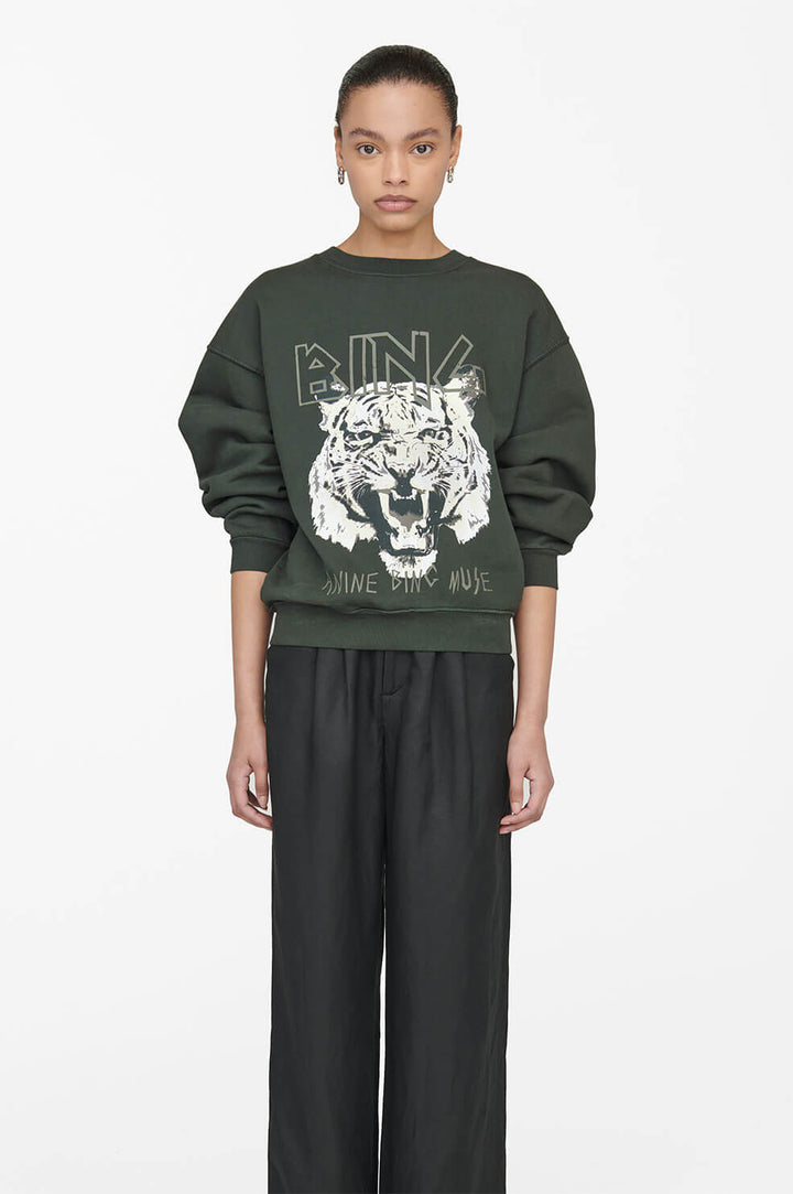 Anine Bing - Tiger Sweatshirt in Forest Green