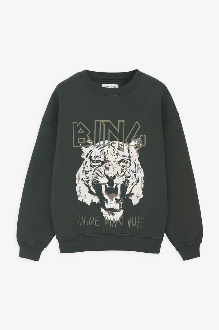 Anine Bing - Tiger Sweatshirt in Forest Green