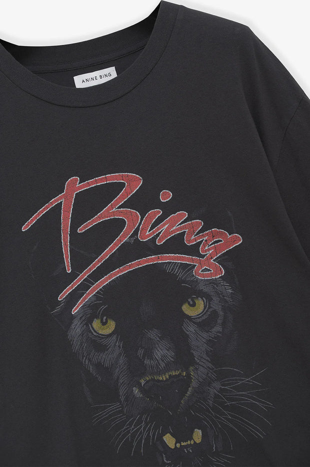 Anine Bing - Walker Tee Panther in Vintage Black | Blond Genius