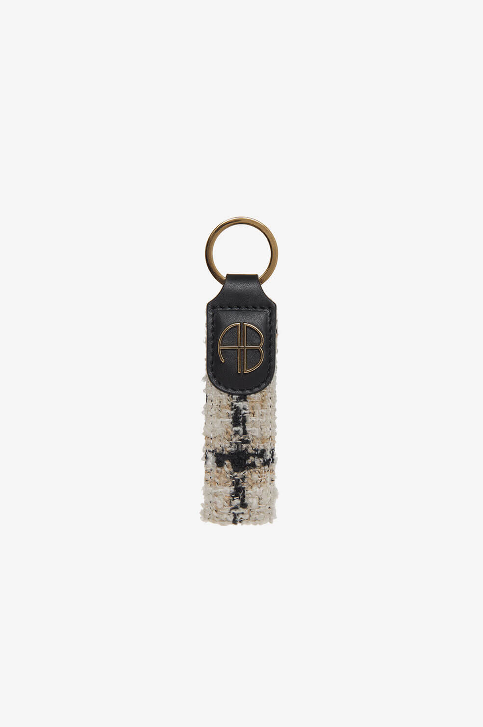 Anine Bing - AB Key Chain in Beige Plaid