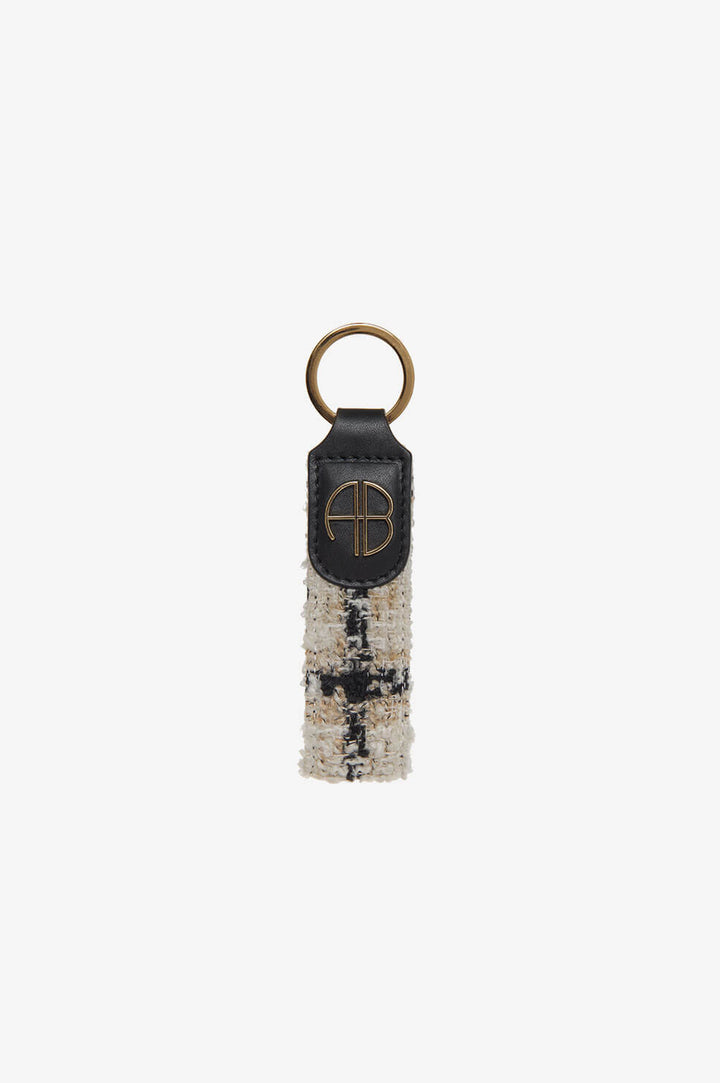 Anine Bing - AB Key Chain in Beige Plaid