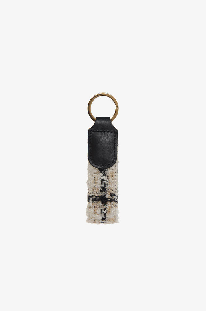 Anine Bing - AB Key Chain in Beige Plaid
