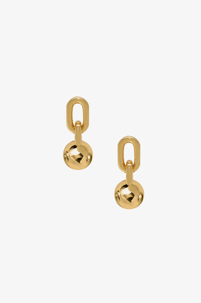 【関税込み】ANINE BING ゴールド Round Link ドロップピアス Anine Bing - Link Ball Drop Earrings in Gold – Blond Genius