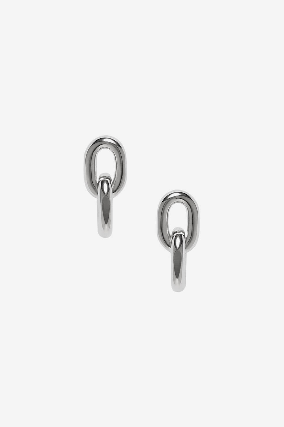Anine Bing - Link Drop Earrings in Silver