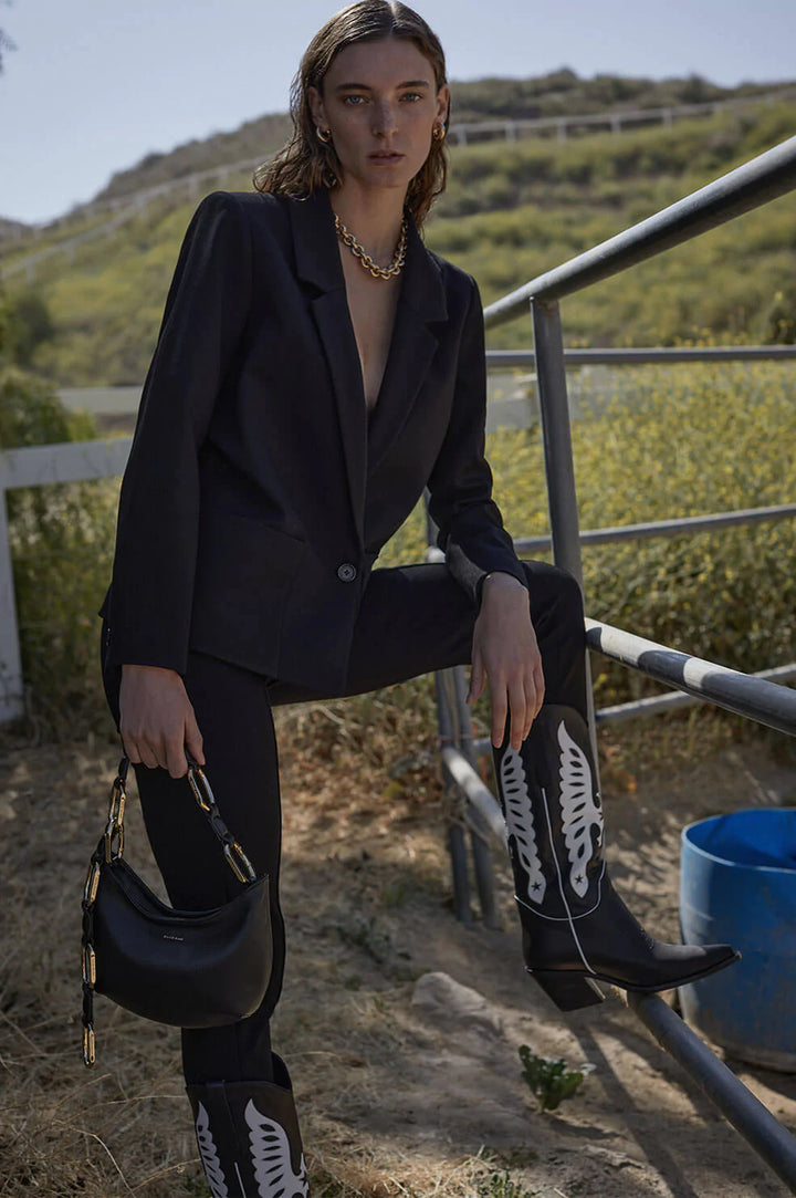 Anine Bing - Mid Calf Tania Boots in Black and White
