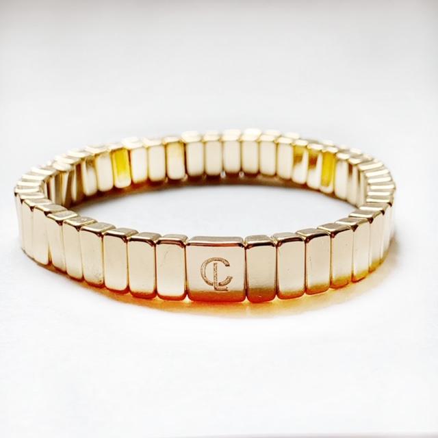Caryn Lawn - Mini Bar Tile Bracelet in Gold