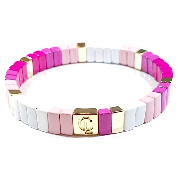 Caryn Lawn - Mini Tile Bracelet in Pink Ombre
