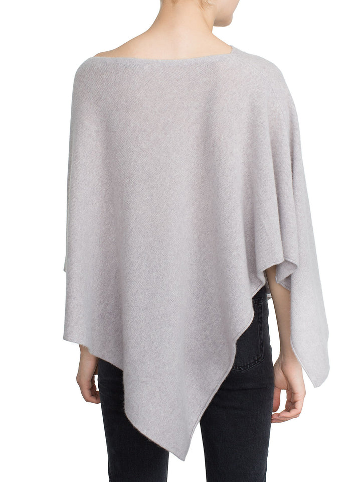 White + Warren Asymmetrical Poncho Jet Black at Blond Genius - 2