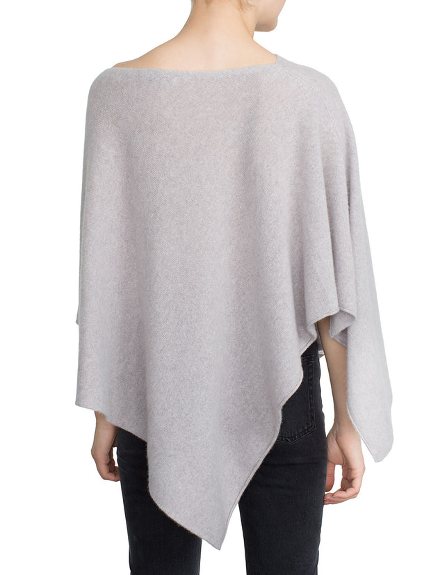 White + Warren Asymmetrical Poncho Jet Black at Blond Genius - 2
