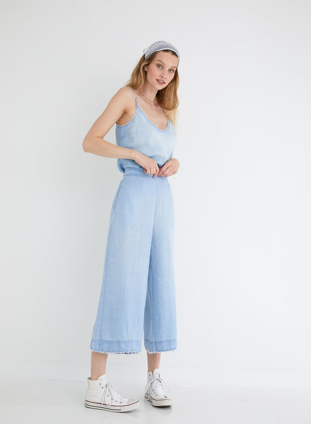 Bella Dahl - High Waisted Wide Leg Crop in Seaside Indigo