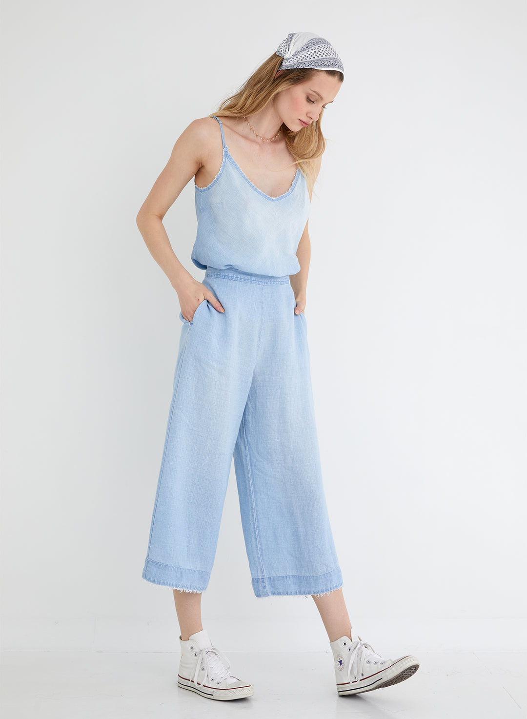 Bella Dahl - High Waisted Wide Leg Crop in Seaside Indigo