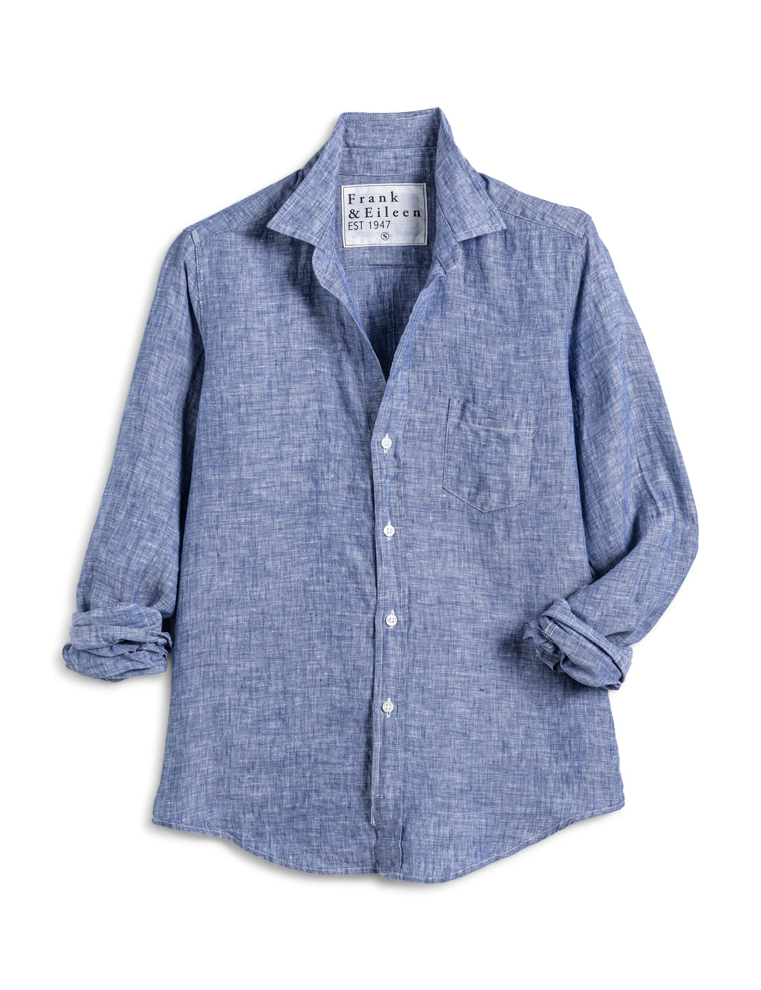 Frank & Eileen - Barry Button Up Shirt in Famous Blue Linen