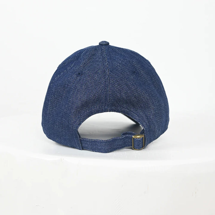 Kerri Rosenthal - Pop Heart Denim Baseball Hat in Dark Denim