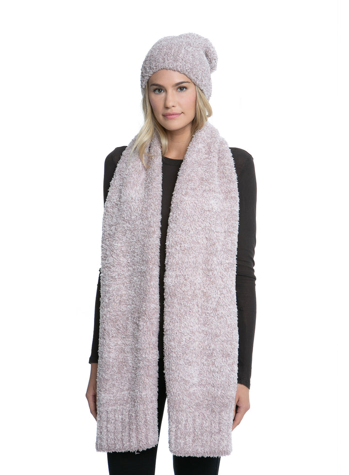 Barefoot Dreams - Cozychic Pom Pom Beanie Scarf Set in Vintage Rose Ballet Pink