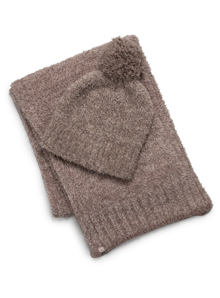 Barefoot Dreams - Cozychic Pom Pom Beanie Scarf Set in Vintage Rose Ballet Pink