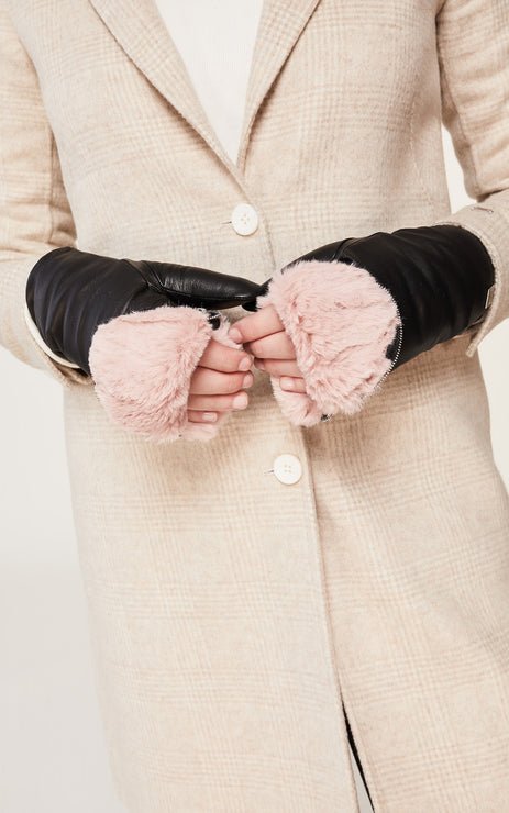 Soia & Kyo - Betrice Leather Mittens in Black