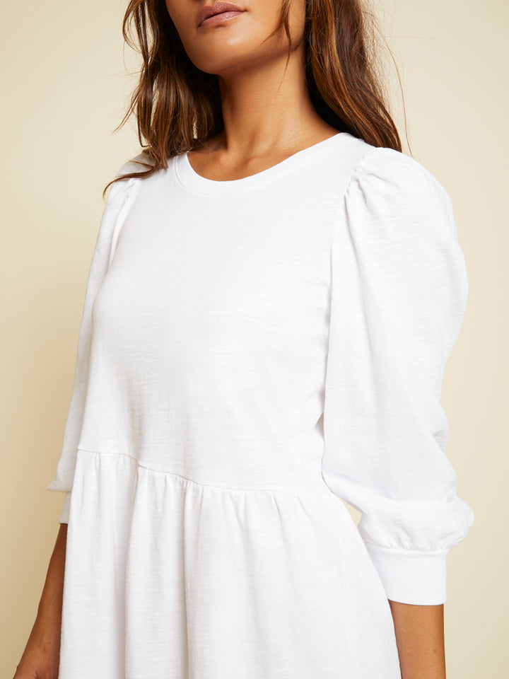 Nation LTD - Bettina Easy Peasant Dress in Optic White