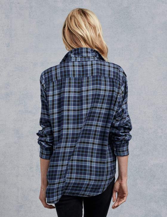 Frank & Eileen - Women's Long Sleeve Button Down in Black/Blue Plaid