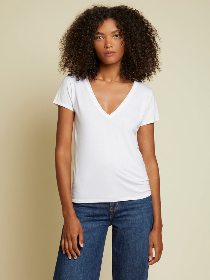 Nation LTD - Blair Ultra Deep V in White