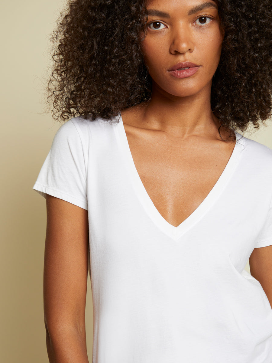Nation LTD - Blair Ultra Deep V in White