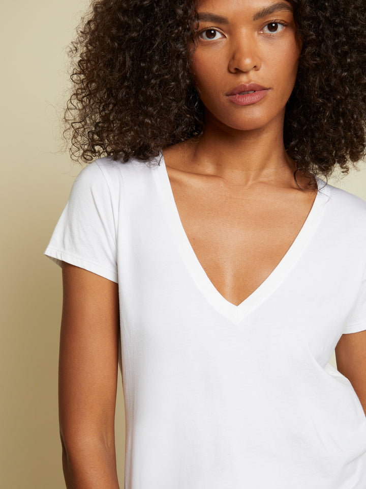 Nation LTD - Blair Ultra Deep V in White