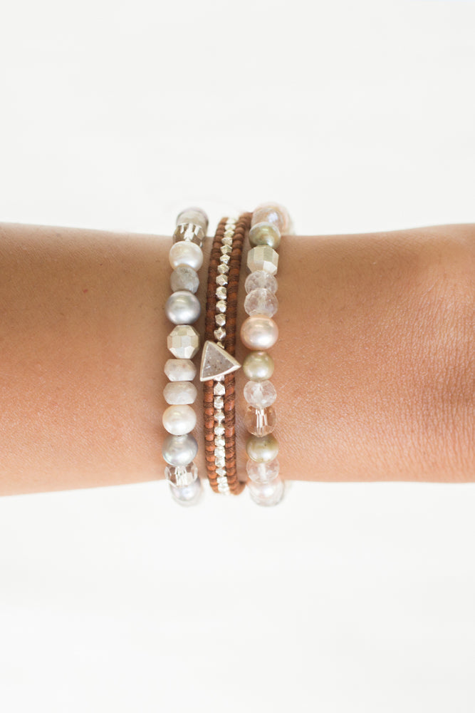 Chan Luu - Light Grey Mix Pull-Tie Bracelet