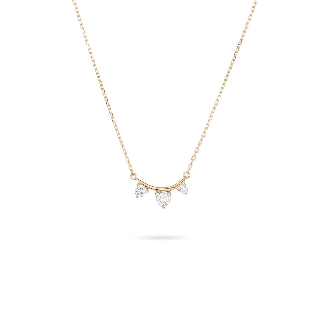 Adina Reyter - 3 Diamond Amigos Curve Necklace Y14k